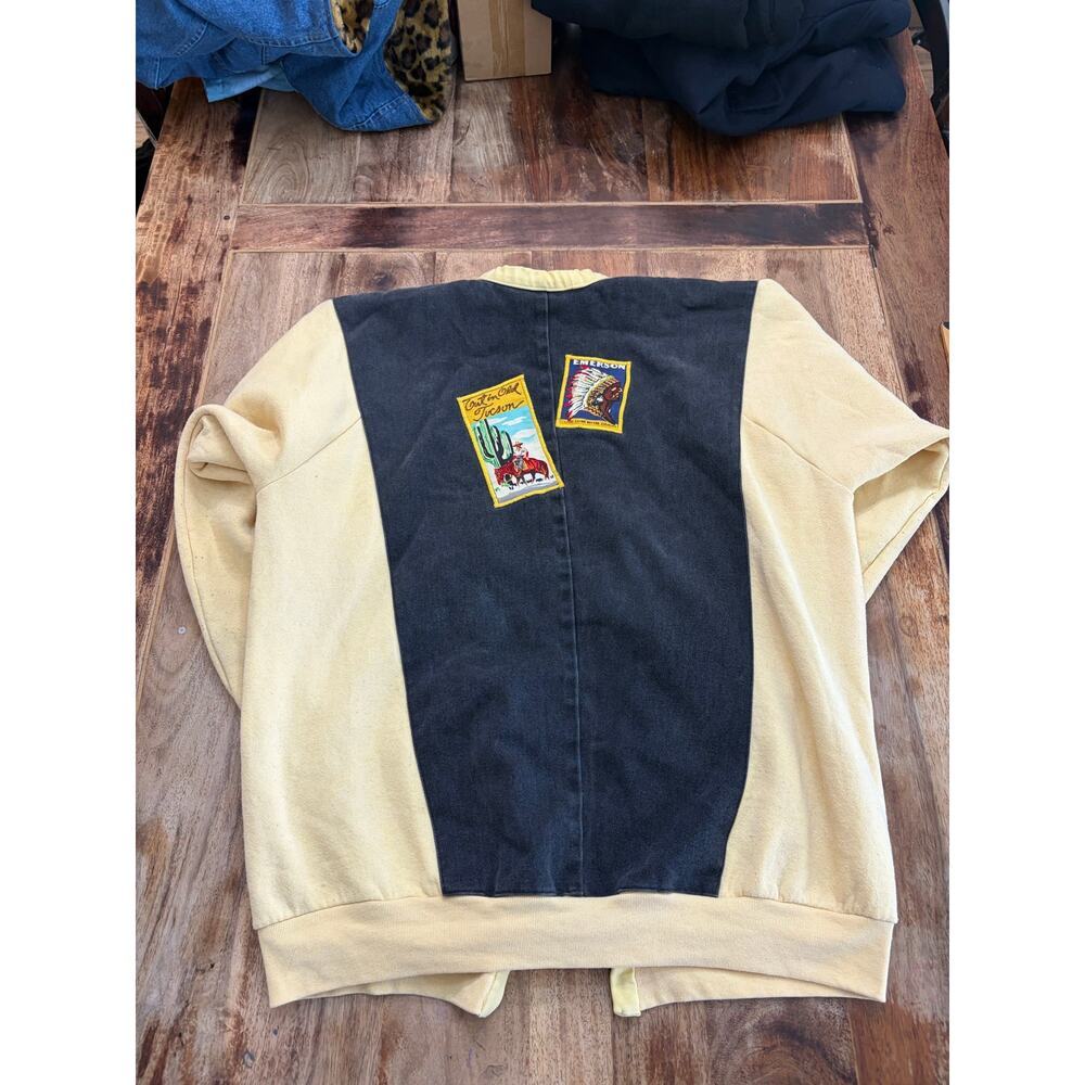 Fruit Of The Loom Cardigan Sweater Open Front Cotton Blend Yellow Black Size XL - Picture 4 of 4